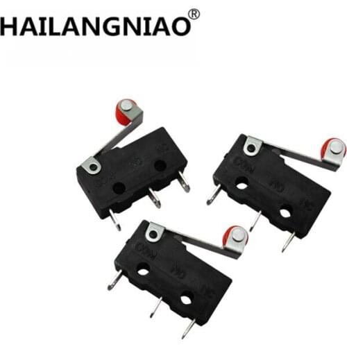 10pcs/lot New Micro Roller Lever Arm Normally Open Close Limit-Switch KW12-3