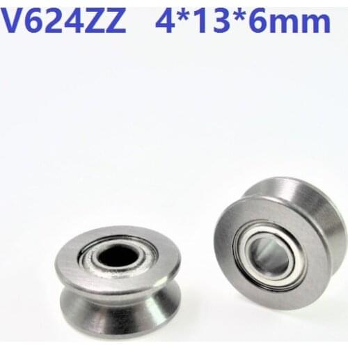 1000pcs/lot V624ZZ V624 ZZ 624VV 4x13x6 mm V groove ball bearing roller wheel bearing guide track 4*13*6
