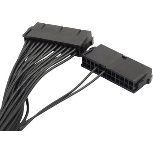 24Pin Dual PSU Power Supply ATX Motherboard Adapter PSU Extension Splitter Adapter Secondary Power Supply Cable N1L7