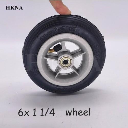 6 Inch 6x1 1/4 Inner Tube Tire Wheel for 6*1 1/4 Inflation Wheels Wheelchair Pneumatic Gas Mini Electric Scooter Accessory