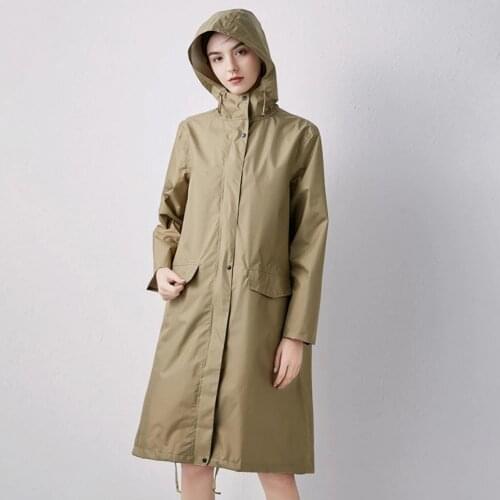 60% Dropshipping!!Solid Color Raincoat Waterproof 210D Polyester Cloth Unisex Rain Jacket for Outdoor