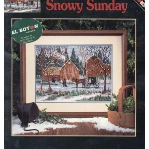 Free delivery Top Quality popular counted cross stitch kit snow sunday horse carriage wagon coach Dim 00263