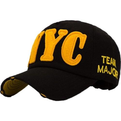 [YARBUU] New fashion mens baseball caps hip-hop hat NYC letter embroidered caps snapback hats adjustable cotton gorras