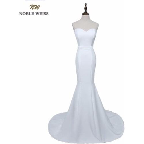 NOBLE WEISS Mermaid Evening Dresses Long 2019 High Quality Satin Arabic Custom Made Evening Gowns Party Formal Dress