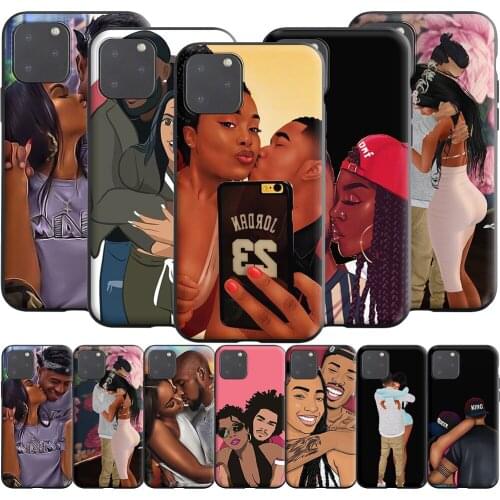 Arte Afro Black Couple Kiss Silicone Case for Realme Narzo 30A GT NEO C3 C25 C21 C20 C17 C15 C12 C11 8 7 7i 6 6i Pro