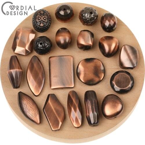 Cordial Design 100Pcs Acrylic Beads/Irregular Shape/Hand Made/Bronze Color Effect/DIY Accessories/Jewelry Findings & Components