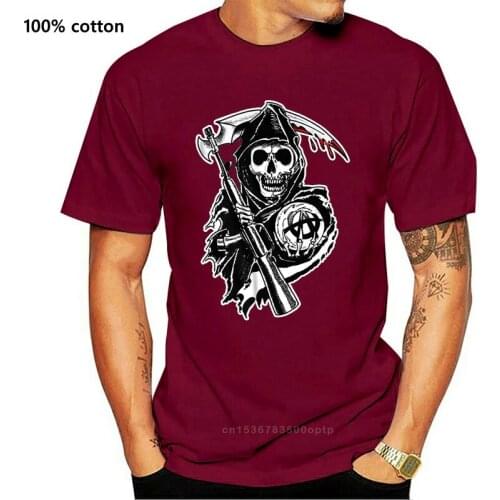 Print Men T Shirt Summer Motorcycle Fans Skull Reaper Crew BIG & TALL 3XL Mens T-Shirt T-Shirt