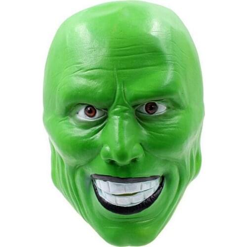 Halloween The Mask Jim Carrey Cosplay Green Mask Costume Adult Fancy Dress Face Halloween Masquerade Party Cosplay Movies Mask