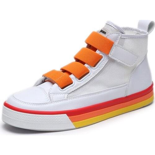 Rainbow Shoes Student Platform Sneakers Women High Top Canvas Vulcanize 2020 New Female Casual Shoes Summer Sneakers