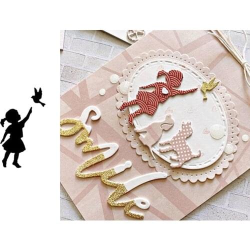 Metal cutting dies girl with peace dove cut die mold new 2020 Scrapbook cards making paper craft knife mould blade punch