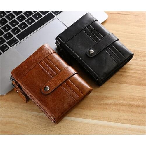 2021 Mens Casual Genuine Leather Wallet Multi-Functional Coin Purse Anti-theft Credit Card Holder Women Wallet Gift For Men