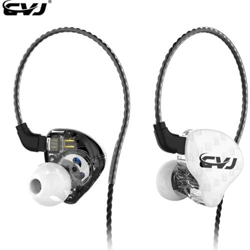 CVJ CSA 1BA+1DD In Ear Earphone Hybrid Headset HIFI Music Sports Earbuds Noise Cancelling Earbud With 2Pin Replaced Cable