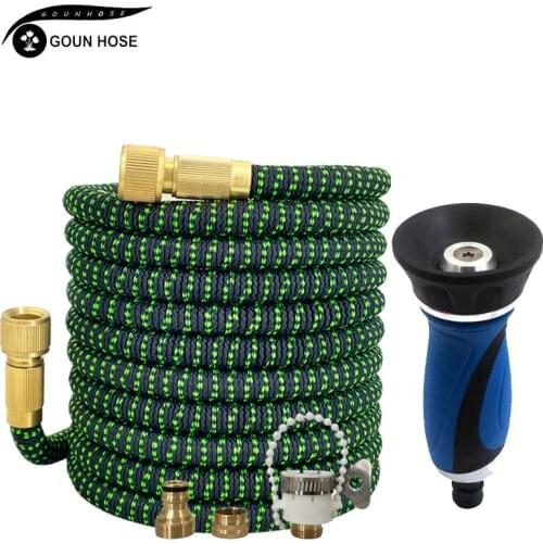 New High Pressure Fireman Nozzle Garden Hose Stronger Water Flow Expandable Flexible Magic Hose Plastic Pipe Irrigation Tools