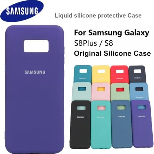 Original Official Samsung S8 S8 Plus S8+ liquid silicone case silky soft-touch finish protective back shell For Galaxy S8/S8plus