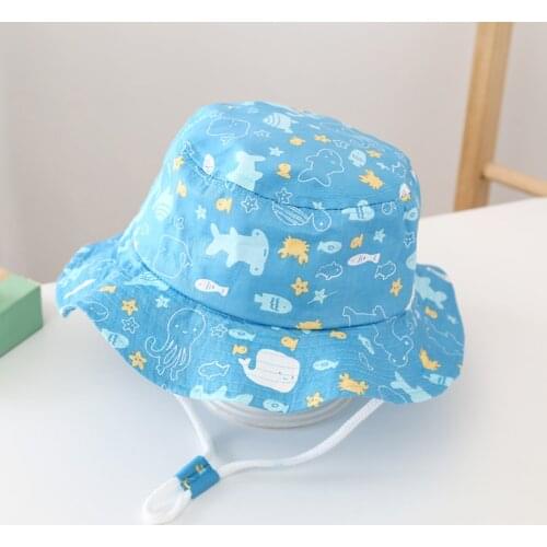 2-6y Baby Sun Hat Summer Fashion Boys Girls Kids Children With Adjustable Chin Strap Casquette Enfant Kawaii Accessories