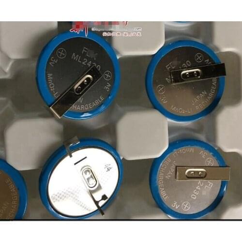 5PCS Rechargeable Button Cell ML2430 3V Single Unit ML2430-HJ1 Solder Feet Negotiable