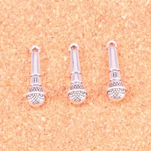 64 pcs Charms microphone,Antique Making pendant fit,Vintage Tibetan Silver,jewelry DIY bracelet necklace 25*7mm