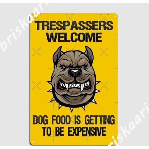 No Trespassing Dog Warning Sign Metal Sign Decoration Garage Club Wall Decor Wall pub Tin sign Poster