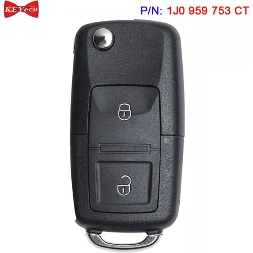 KEYECU for Volkswagen Golf Bora Polo for Skoda Fabia for Seat Ibiza Remote Key Fob 434MHz ID48 Chip 1J0 959 753 CT