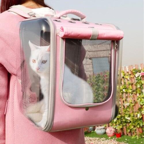 Pet Cat Carrier Backpack Breathable Cat Travel Outdoor Shoulder Bag For Small Dogs Cats Portable Packaging Carrying Pet Supplies