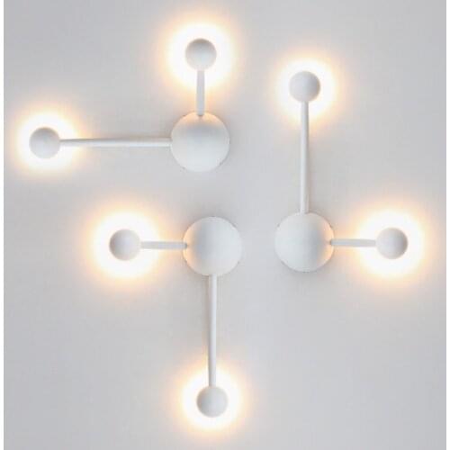 Modern Molecular Wall Lamp Led Aluminum Wall Light 1 2 Heads White Acrylic Art Simple For Mirror Shadow Home Wall Lighting WA081