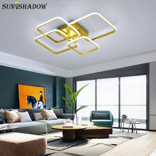Surface Mount Led Chandelier Modern Led Chandelier For Living room Bedroom Dining room Indoor Lighting Fixtures Black&White&Gold