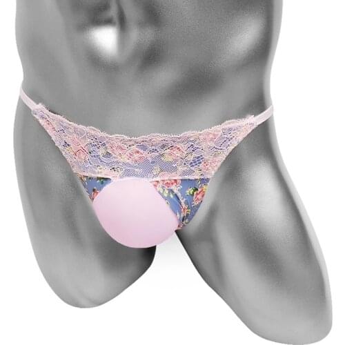 Lace Sexy Bulge Pouch Panties Lingerie Men U Convex Briefs Underwear Floral Vintage Bikini Softy Fashion Male Underpants