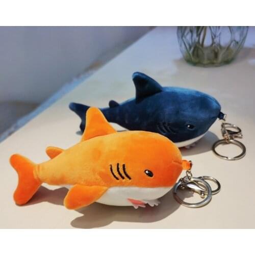 Bag Decoration Creative Soft Plush Cartoon Shark Keychain Bag Pendant Key Ring Holder Soft Hanging Decoration Keychain