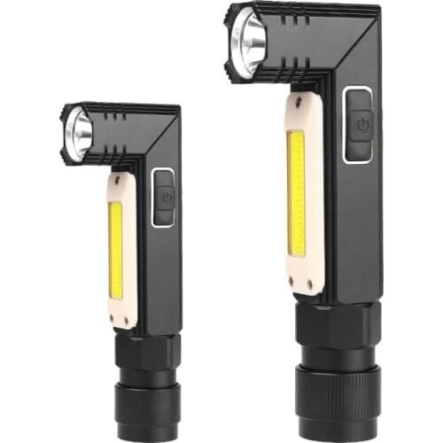 Kawatik USB Work Light COB Flashlight 5 Modes Inspection Light Tactical Flashlight Adjustable-Head Rechargeable Working Light