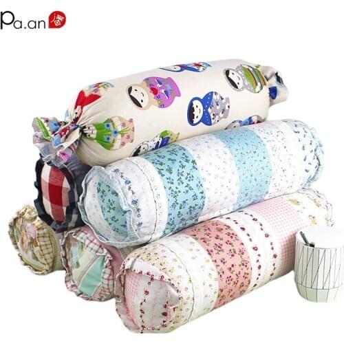 Pure Cotton Plaid Waist Pillow Fluffy Pillow Sleep Bed Sofa Home Lumbar Office Chair Car Seat Cushion Cute Sofa Pillow