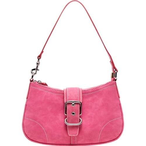 Women Bag Vintage PU Baguette LOCK Fashion Solid Zipper SOFT Shoulder Bags Handbags Purse French Girls Bag Luxury