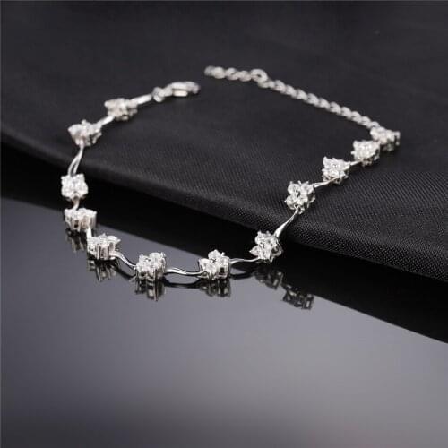Dyson 925 Sterling Silver Bracelet For Women Lovely Butterfly Clear Cubic Zirconia Anniversary Gifts Delicate Fine Jewelry