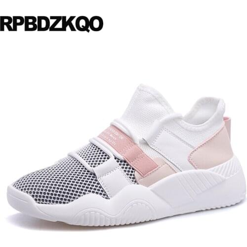 White breathable casual trainers black flats chinese ladies sneakers mesh designer shoes women luxury 2019 lightweight slip on