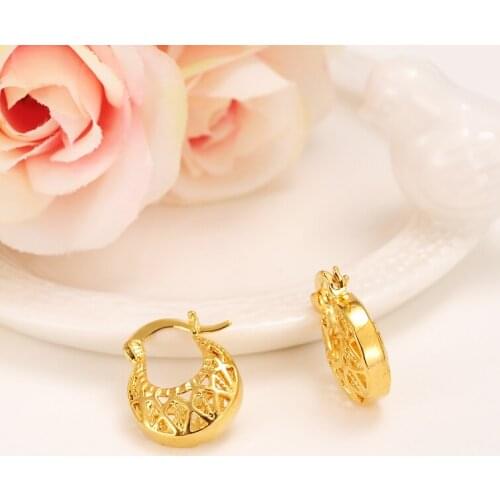 2pairs Romantic Gold color african Dubai IndFashion Earrings Jewelry Womens Earrings gold filled earring kids girls mother Gift