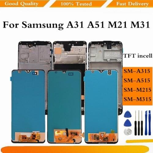 LCD For Samsung M31 M21 LCD Display Touch Screen Digitizer Assembly For Samsung M30 M30s A31 A51 Display Screen +Frame+Tools
