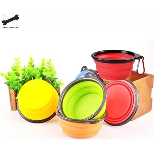 1PC Folding Silicone Dog Bowl Outfit Portable Travel Bowl For Dog Feeder Utensils Small Mudium Dog Bowls Pet Accessories W3615