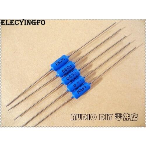 20pcs/100pcs KP464 Series 560pF 630V 630V560pF 2% Axial Tin Film Capacitor 561 630V561