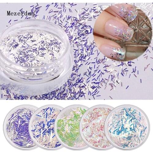 6Pots Superfine Silk Nail Wire Line 3D Nail Decoration Lace Blue 6 Colors Unique Nail Art Accessorie for Nail Art Decoration