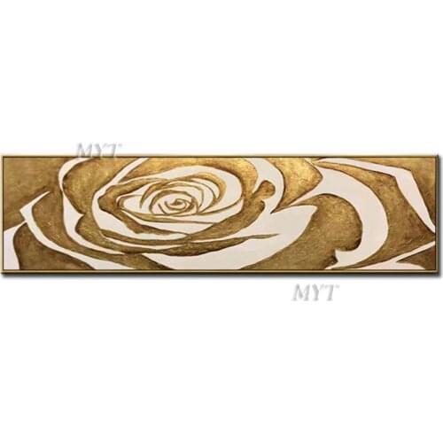 Golden Rose Abstract Oil Painting Wall Art Home Decor Picture Modern Hand Painted Handpainted Oil Painting On Canvas Unframe
