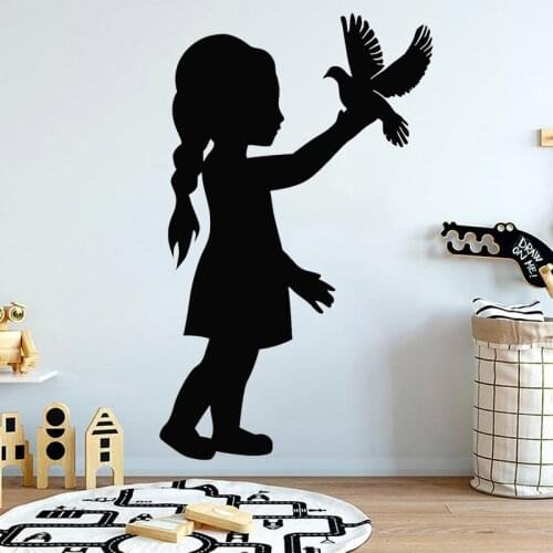 Kids Nursery Room Wall Stickers Dove Birds Vinyl Decal Cute Girls Mural Girl Bedroom Decor Removable Home Decoration O252