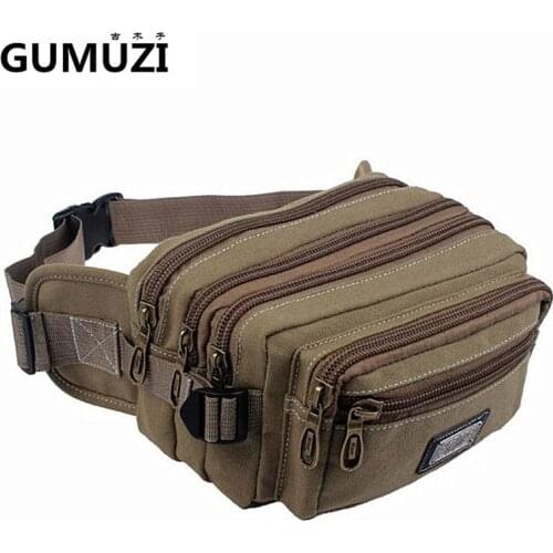 High Quality Canvas Men Waist Packs Messenger Bags Portable Vintage Mens Phone Purse Fashion Casual Male Travel bag Belt Wallet