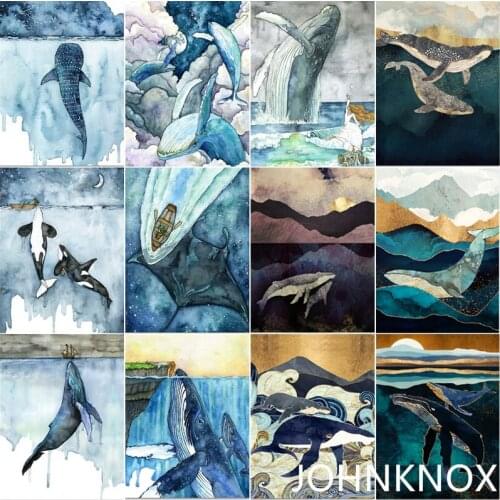 Dolphin Cartoon Diamond Painting 5D Diy Diamond Embroidery Full Round& Square Drill Diamond Mosaic Cross Stitch Home Decor