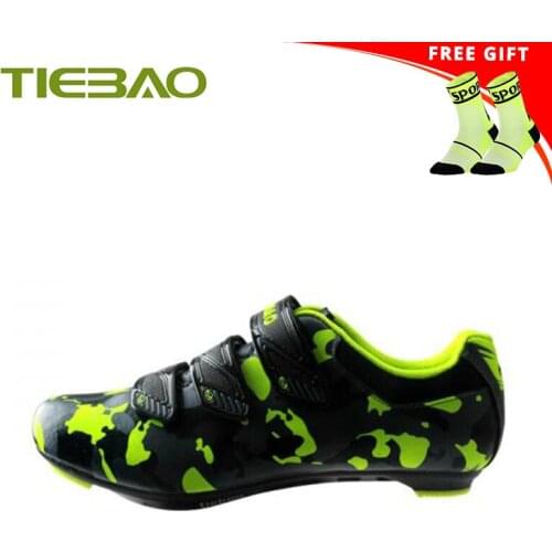 Tiebao Road Cycling Shoes Men Breathable Professional Cycling Sneakers Self-locking Sapatilha Ciclismo Riding Road Bicycle Shoes