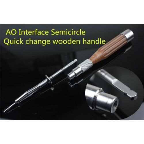 Medical orthopedic instrument AO Interface Semicircle Quick change wooden handle universal all AO synthes screwdriver Fast clip