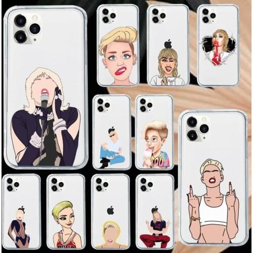 Miley Cyrus cartoon sexy singer Phone Case Transparent soft For iphone 5 5s 5c se 6 6s 7 8 11 12 plus mini x xs xr pro max