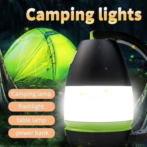 LED Emergency Light Multifunctional USB Charging Camping Lamp Flashlight Table Lamp Power Bank Outdoor Convenient Night Light
