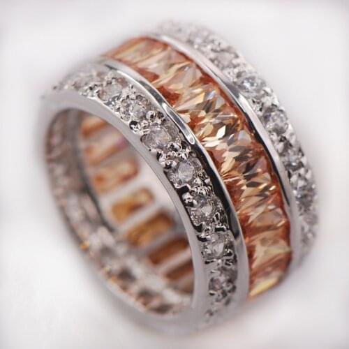 Morganite Women 925 Sterling Silver Ring F679 Size 6 7 8 9 10