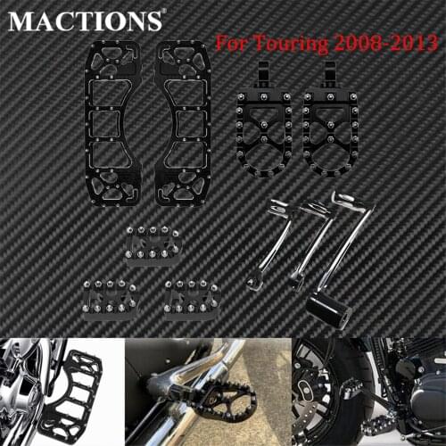 Motorcycle Stretched Driver Floorboards Rear Footpegs Brake Arm Kit Gear Shifter Lever Shifter Peg For Harley Touring FLHX 08-13