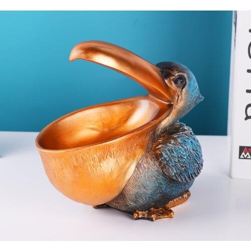 Toucan Desk Organizer Big Mouth Bird Statue Storage Box Resin Art Sculpture Figurines Home Decor Gift Decorative For Birds Lover