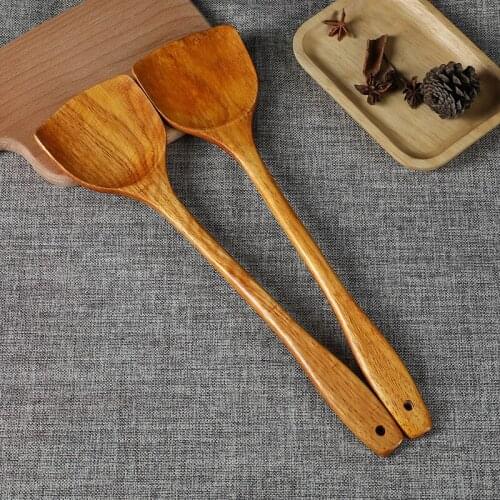 Natural Wenge Wood Square Spatula Oil Spoon Eco-friendly Wooden Kitchen Cook Utensils Kitchen Cooking Tools